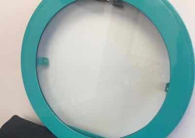 green porthole windows
