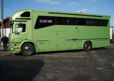 Large green Scania horsebox