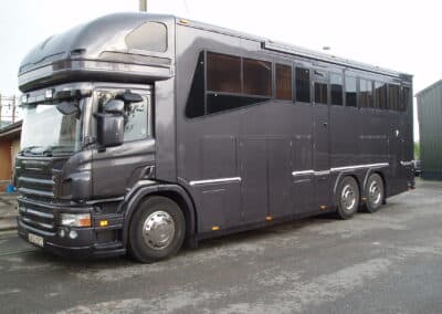 grey Scania horsebox